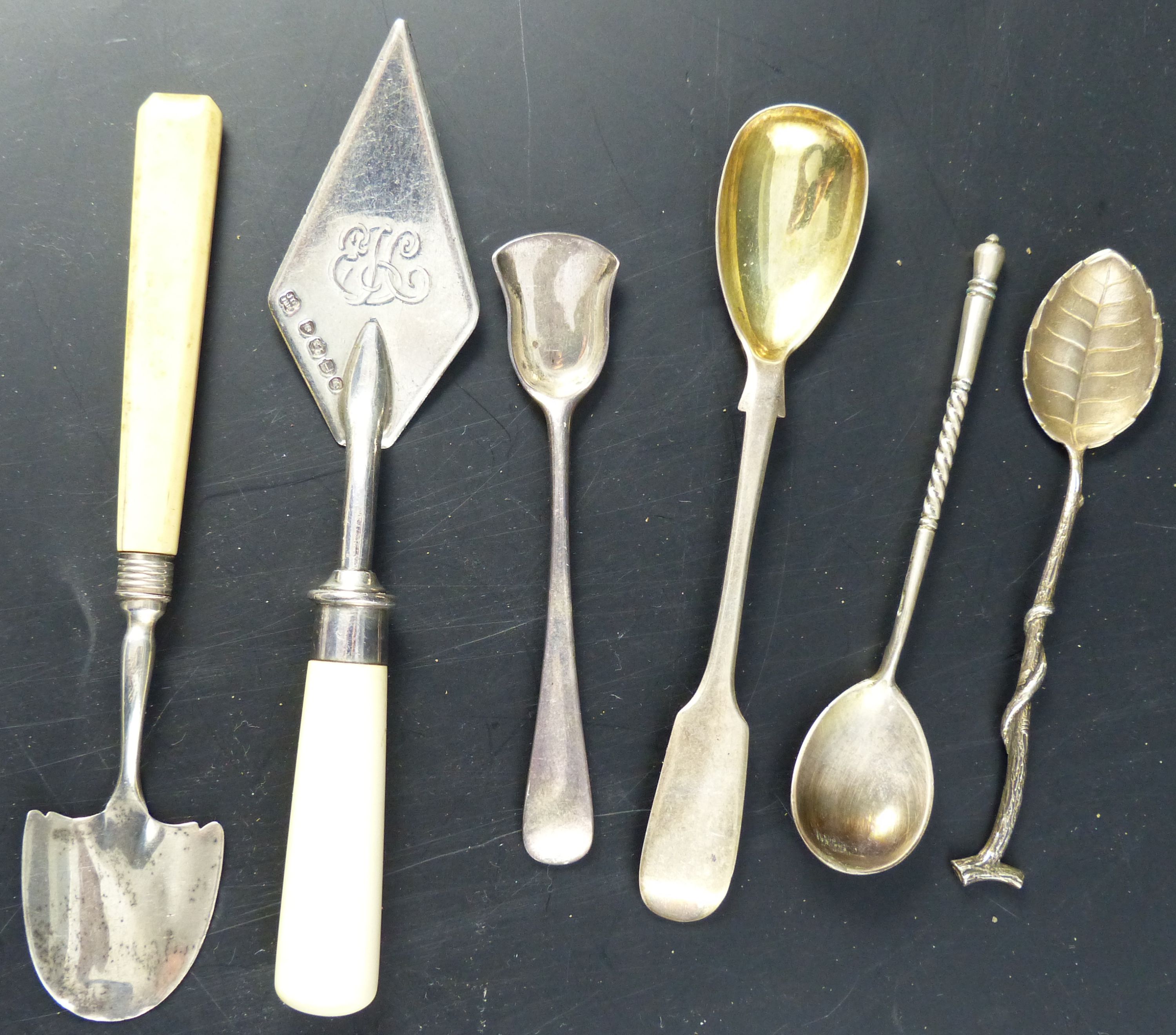 Mixed silver and plated cutlery